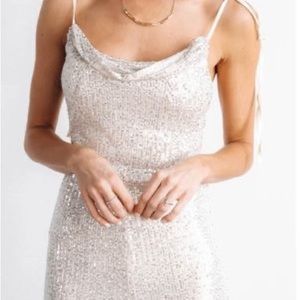 Baltic Born white sequin jumpsuit